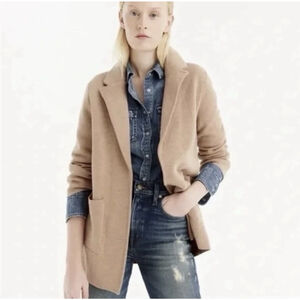 J Crew 365 Sophie Open Front Knit Blazer XS Women's Beige Wool Academia Career
